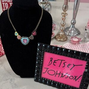 Betsey Johnson Colorful Heart Charm Necklace